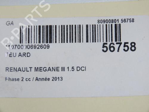 Used Right taillight RENAULT MEGANE III Hatchback (BZ0/1_, B3_) 1.5 dCi (BZ09, BZ0D, BZ1W, BZ29, BZ14) (110 hp) 33008160