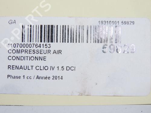 Used AC compressor AC compressor RENAULT CLIO IV (BH_) 1.5 dCi 75 (75 hp) 40162864 40162864