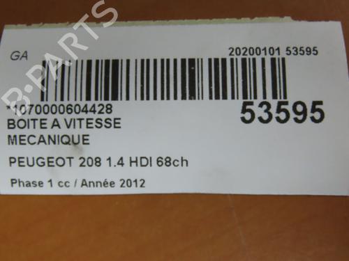 Used Gearbox PEUGEOT 208 I (CA_, CC_) 1.4 HDi (68 hp) 29739507