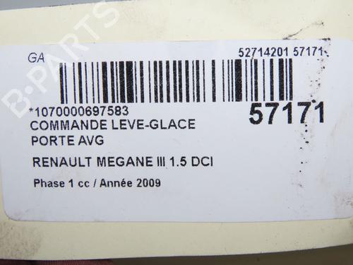 Left front window switch RENAULT MEGANE III Hatchback (BZ0/1_, B3_) 1.5 dCi | BP32511501I27 - Image 5
