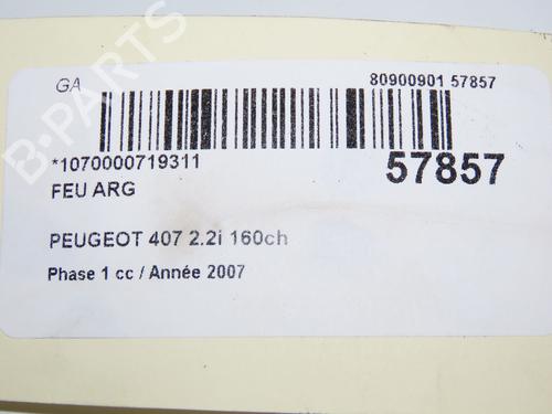 Feu arrière gauche PEUGEOT 407 (6D_) 2.2 16V (6D3FYH, 6D3FYE) (163 hp) 32354804
