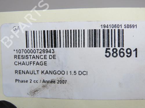 Resistencia calefacción Resistencia calefacción RENAULT KANGOO (KC0/1_) 1.5 dCi (84 hp) 36958460 36958460