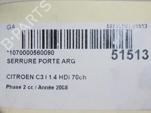 Rear left lock CITROËN C3 I (FC_, FN_) 1.4 HDi | BP28969070C100 