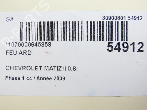 Used Right taillight CHEVROLET MATIZ (M200, M250) 0.8 (52 hp) 28832744