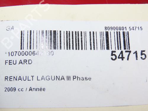 Used Right taillight RENAULT LAGUNA Coupe (DT0/1) 2.0 dCi GT (DT11, DT1E, DT1N) (178 hp) 29469791