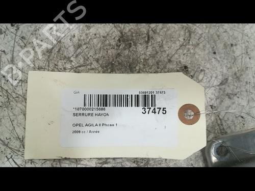 Used Tailgate lock OPEL AGILA (B) (H08) 1.0 (F68) (65 hp) 23177312
