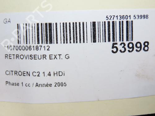 Used Left mirror CITROËN C2 (JM_) 1.4 HDi (68 hp) 28831554