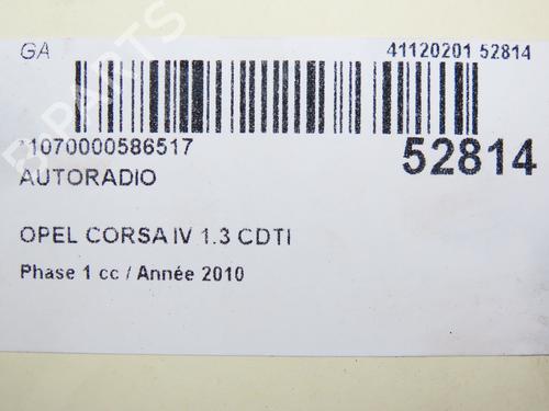 Used Radio OPEL CORSA D (S07) 1.3 CDTI (L08, L68) (90 hp) 28968055