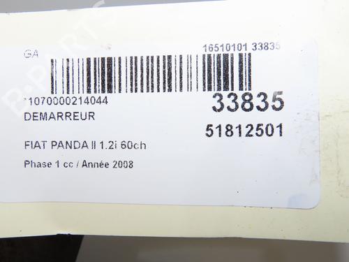 Used Starter Starter FIAT PANDA (169_) 1.2 (169.AXB11, 169.AXB1A) (60 hp) 9605581 9605581