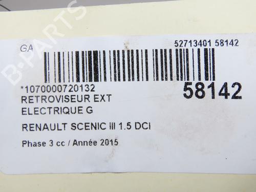 Używane Lusterko boczne lewe Lusterko boczne lewe RENAULT SCÉNIC III (JZ0/1_) 1.5 dCi (110 hp) 37479649 37479649