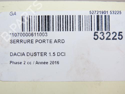Used Rear right lock DACIA DUSTER (HS_) 1.5 dCi (109 hp) 28831950