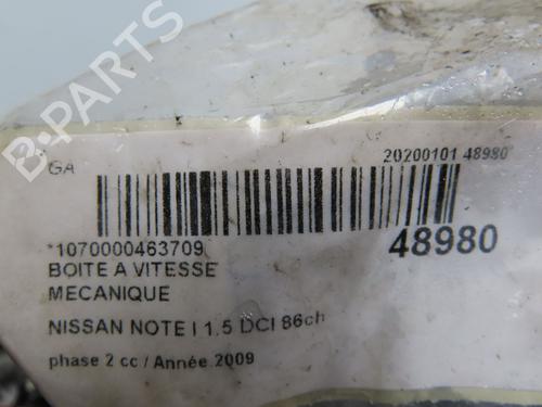 Gearbox NISSAN NOTE (E11, NE11) 1.5 dCi | BP23098644M3