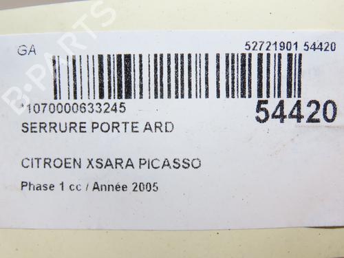 Rear right lock CITROËN XSARA PICASSO (N68) 2.0 HDi | BP28831963C99 