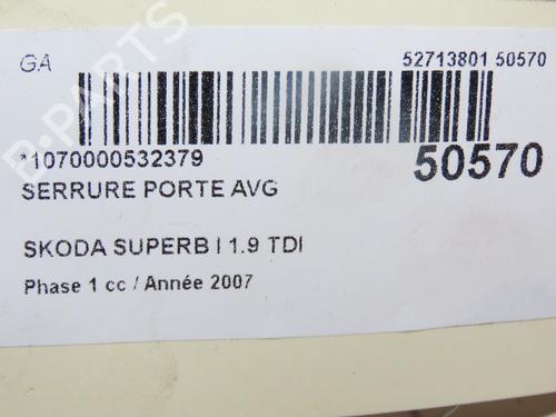 Venstre foran lås SKODA SUPERB I (3U4) 1.9 TDI | BP28968821C98 