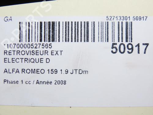 Used Right mirror ALFA ROMEO 159 (939_) 1.9 JTDM 8V (939AXE1B) (120 hp) 26383670