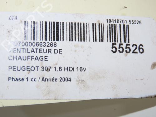 Varmeblæser PEUGEOT 307 (3A/C) 1.6 HDi 110 (109 hp) 32332316