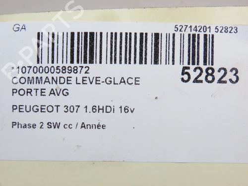 Left front window switch PEUGEOT 307 SW (3H) 1.6 HDI 110 | BP28968881I27