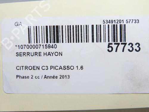 Used Tailgate lock CITROËN C3 Picasso (SH_) 1.6 HDI 90 (92 hp) 32399721