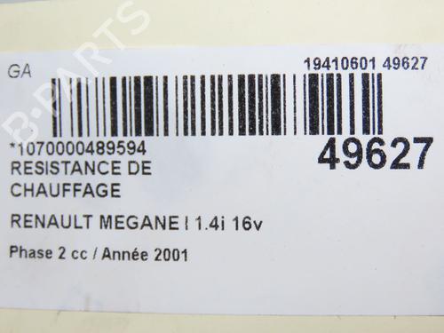 Used Heater resistor RENAULT MEGANE I (BA0/1_) 1.4 16V (BA0D, BA1H, BA0W, BA10) (95 hp) 30486393