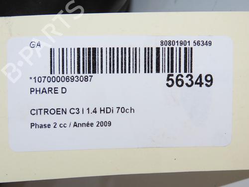 Used Right headlight CITROËN C3 I (FC_, FN_) 1.4 HDi (68 hp) 32399730