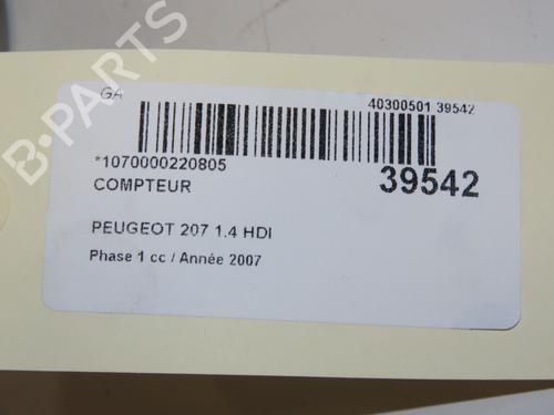 Instrument cluster PEUGEOT 207 (WA_, WC_)  | BP9606603C47 