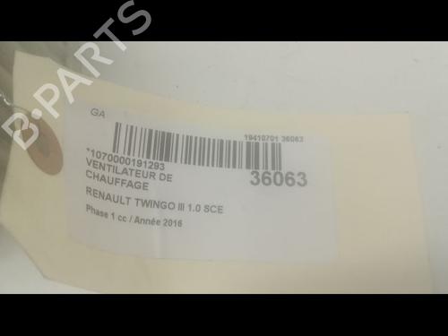 Used Heater blower motor RENAULT TWINGO III (BCM_, BCA_) 1.0 SCe 70 (71 hp) 9603314