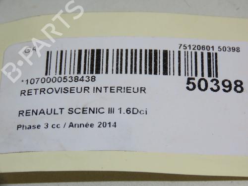 Rear mirror RENAULT SCÉNIC III (JZ0/1_) 1.6 dCi (JZ00, JZ12) | BP18452143I6 