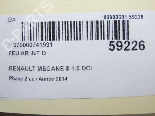 Right tailgate light RENAULT MEGANE III Hatchback (BZ0/1_, B3_) 1.6 dCi (BZ00, BZ12, BZ13) | BP36511127C80 - Image 5