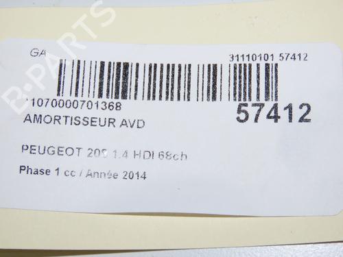 Used Right front shock absorber Right front shock absorber PEUGEOT 208 I (CA_, CC_) 1.4 HDi (68 hp) 32399639 32399639
