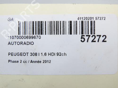 Radio PEUGEOT 308 I (4A_, 4C_) 1.6 HDi | BP32377360E6
