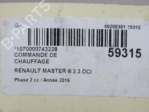 Climate control RENAULT MASTER III Van (FV) 2.3 dCi 130 FWD (FV0M, FV0Y, FV0J, FV02, FV03) | BP36345263I5  - Image 7