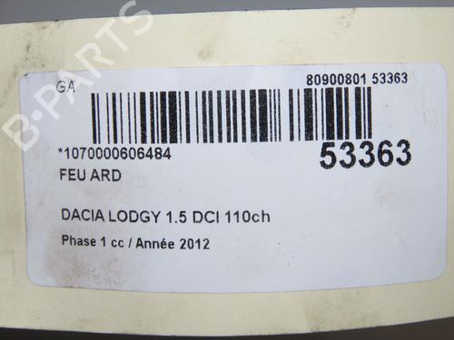 Right taillight DACIA LODGY (JS_) 1.5 dCi (JSMC, JSAF) | BP32399732C35 