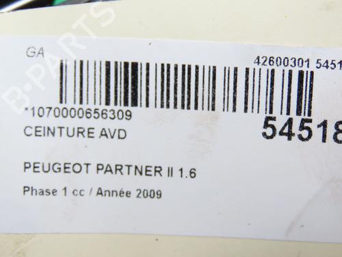 Used Front right belt tensioner PEUGEOT PARTNER MPV (5_, G_) 1.6 HDi 90 (90 hp) 28968155