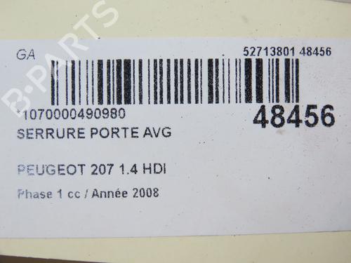 Used Front left lock PEUGEOT 207 (WA_, WC_) 1.4 HDi (68 hp) 28802019