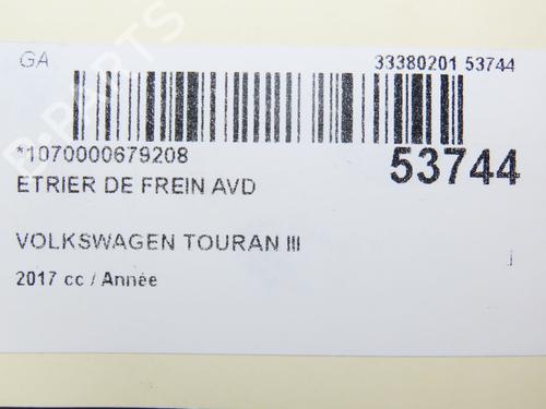 Right front brake caliper VW TOURAN (5T1) 2.0 TDI | BP31120392M104