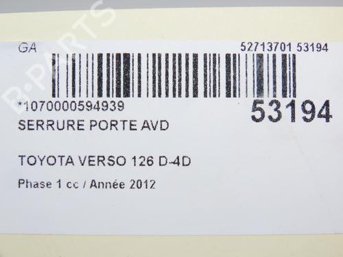 Front right lock TOYOTA VERSO (_R2_) 2.0 D-4D (AUR20_, AUR20R) | BP28968792C97 