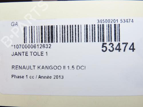 Used Rim RENAULT KANGOO / GRAND KANGOO II (KW0/1_) 1.5 dCi 90 (KW05, KW08, KW0G, KW11) (90 hp) 28830154