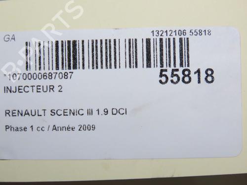 Used Injector RENAULT SCÉNIC III (JZ0/1_) 1.9 dCi (JZ0J, JZ1J, JZ1K, JZ1S) (131 hp) 30916875