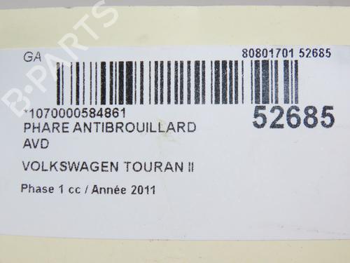 Used Right front fog light VW TOURAN (1T3) 1.6 TDI (105 hp) 28832395