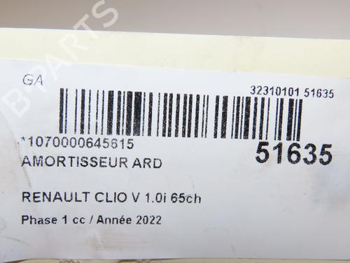 Right rear shock absorber RENAULT CLIO V (B7_) 1.0 SCe 65 (B7MG) | BP29441668M19