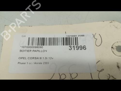 Boîtier papillon Boîtier papillon OPEL CORSA C (X01) 1.0 (F08, F68) (58 hp) 36493281 36493281