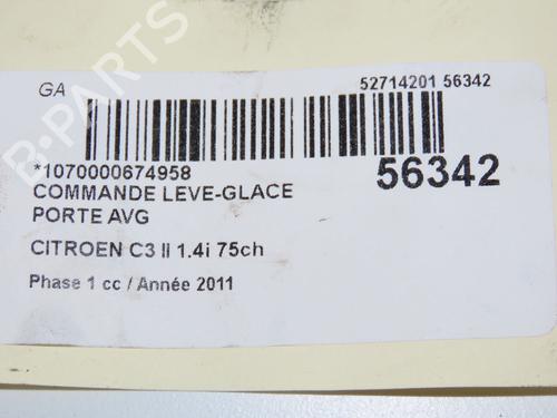 Left front window switch CITROËN C3 II (SC_) 1.4 | BP32511500I27