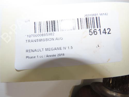 Left front driveshaft RENAULT MEGANE IV Hatchback (B9A/M/N_) 1.5 dCi 110 (B9A3) | BP39113596M38 - Image 1