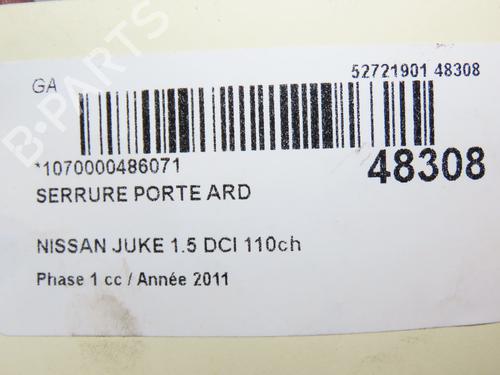 Rear right lock NISSAN JUKE (F15) 1.5 dCi | BP28802106C99 