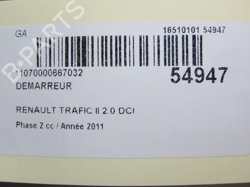 Starter RENAULT TRAFIC II Van (FL) 2.0 dCi 115 (FL01, FL0U, FL00, FL0H, FL0M) | BP30606465M8