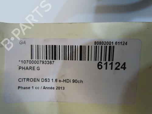 Used Left headlight Left headlight CITROËN DS3 (SA_) 1.6 HDi 90 (92 hp) 39756558 39756558