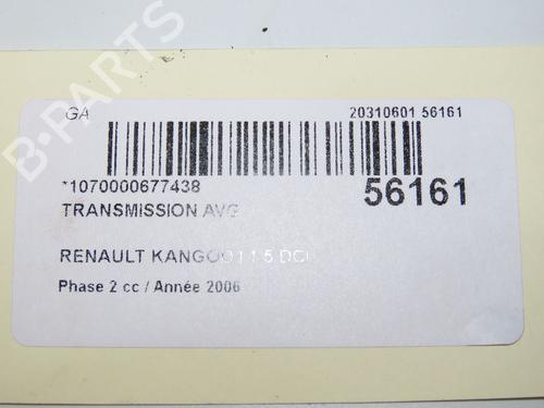 Left front driveshaft RENAULT KANGOO Express (FC0/1_) 1.5 dCi (FC1E) | BP32223358M38 