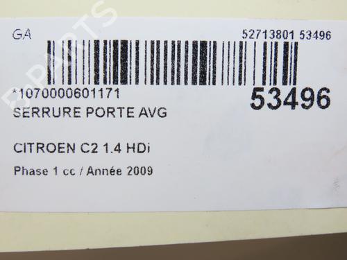 Used Front left lock CITROËN C2 (JM_) 1.4 HDi (68 hp) 28831677