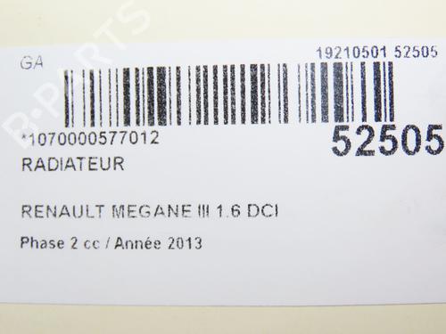 Used Water radiator RENAULT MEGANE III Coupe (DZ0/1_) 1.6 dCi (DZ00, DZ12, DZ2A, DZ13) (130 hp) 28829176
