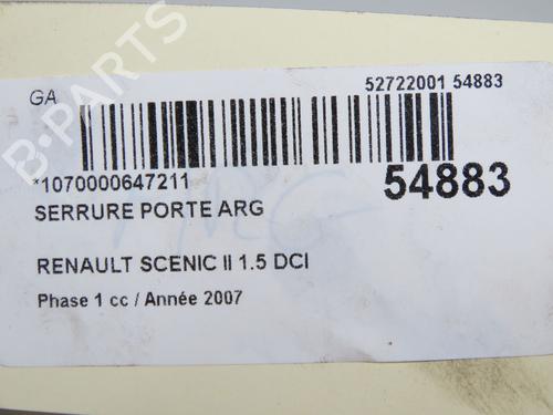 Venstre bagtil lås RENAULT SCÉNIC II (JM0/1_) 1.5 dCi (JM1E, JM16) (106 hp) 33188217